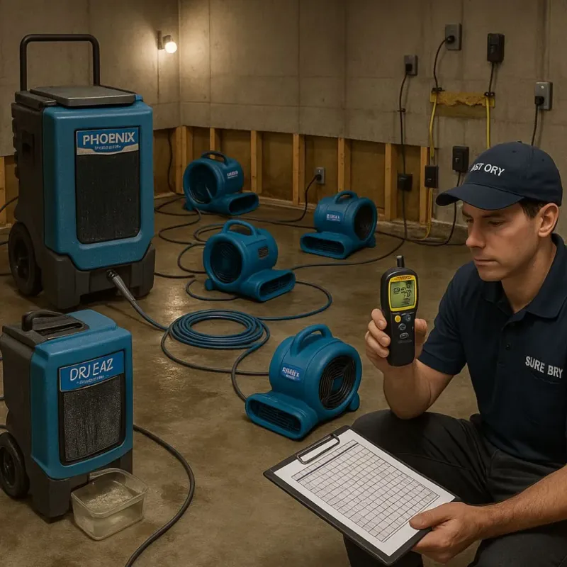 Structural Drying and Dehumidification process in Winchester, VA